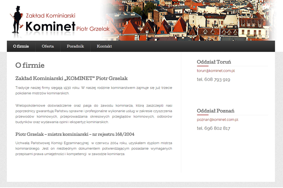Strona internetowa - kominet.com.pl